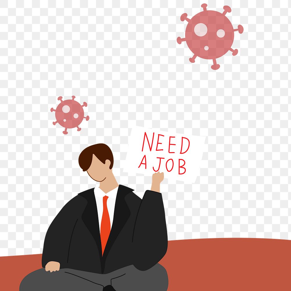 Man needs a job unemployment due to coronavirus transparent png