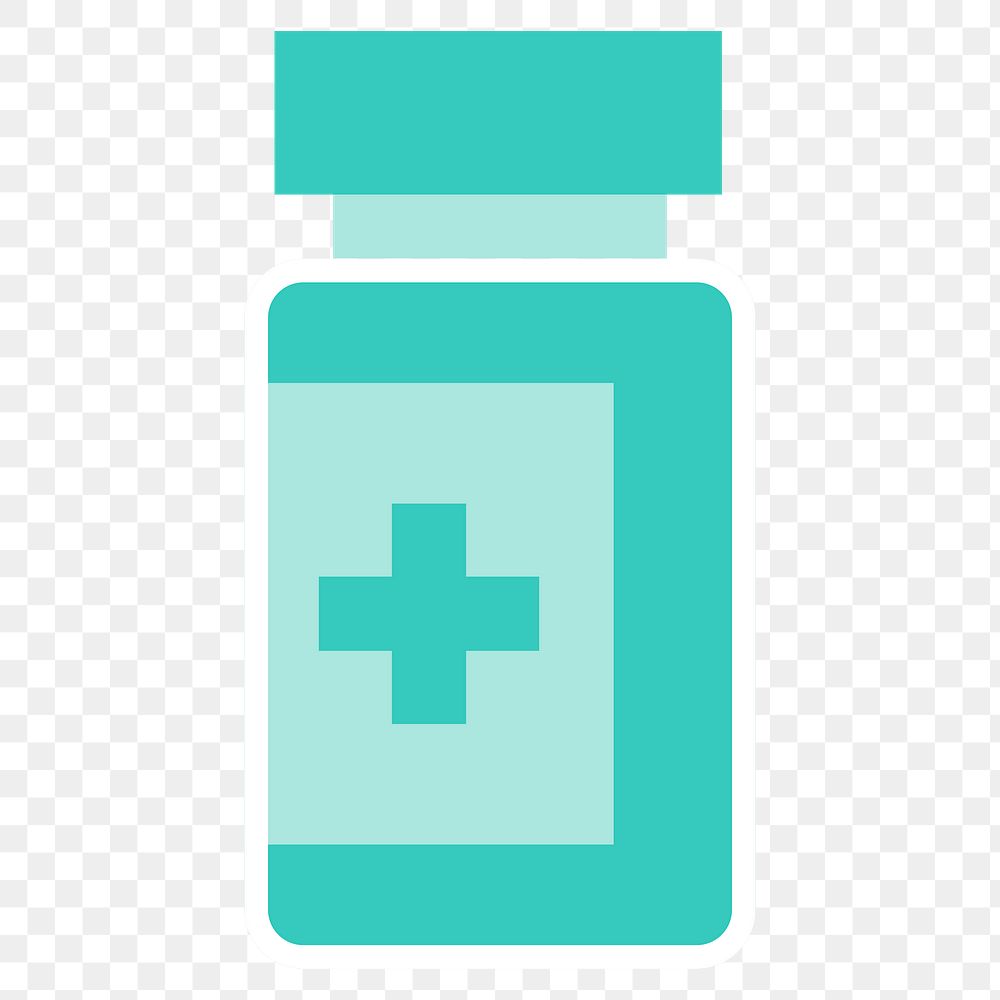 Green prescription bottle element transparent png