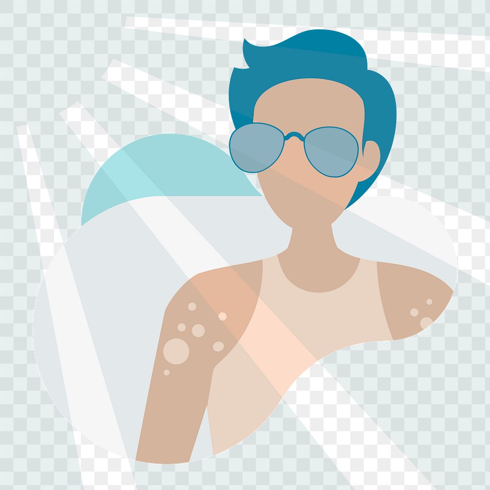 Man with skin cancer character transparent png