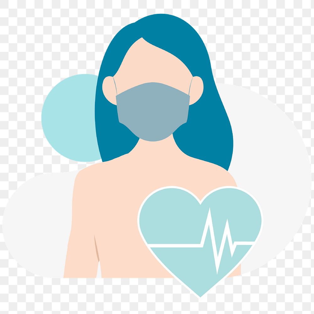 Woman having a heart problem element transparent png