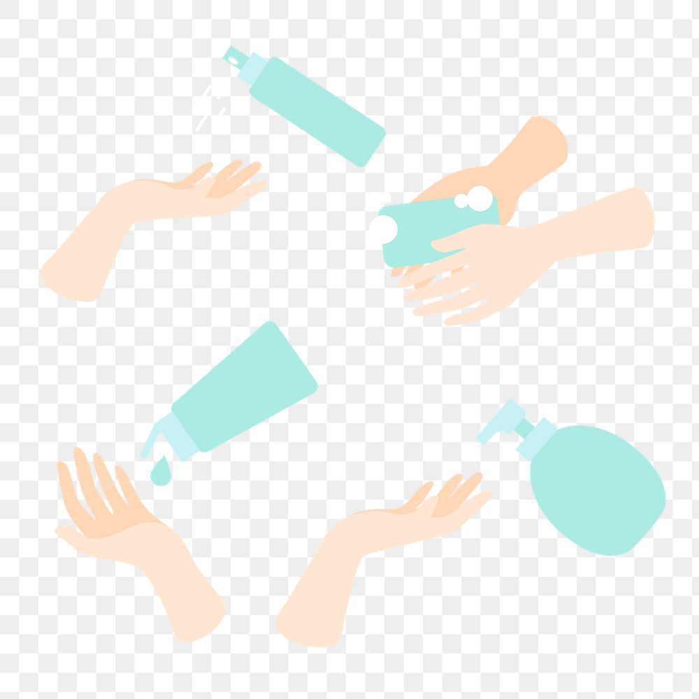 Coronavirus prevention and protection hand icon set transparent png