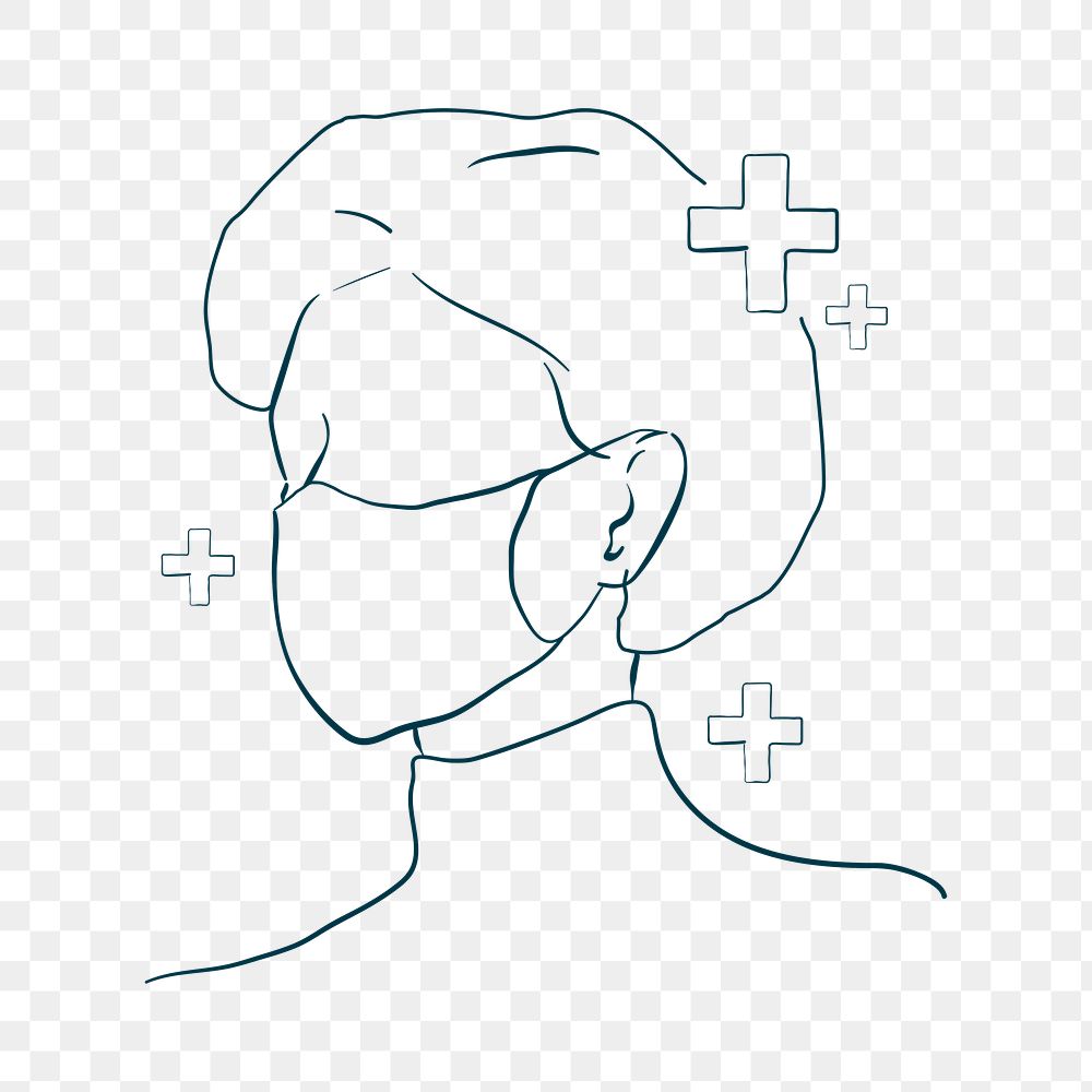 Medical staff wearing a face mask character transparent png