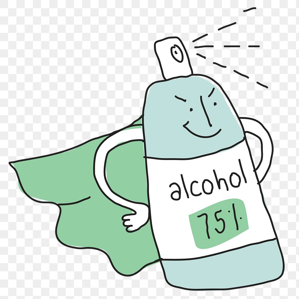 75% alcohol gel png COVID-19 doodle illustration
