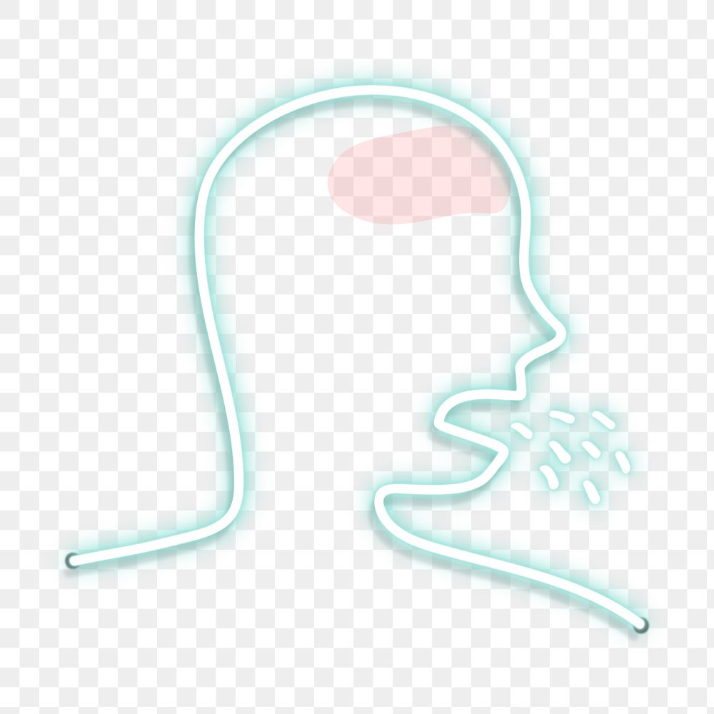 Line drawing character coughing from COVID-19 symptoms transparent png 