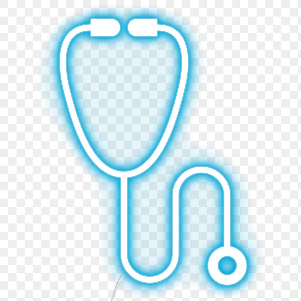 Blue stethoscope neon icon transparent png 