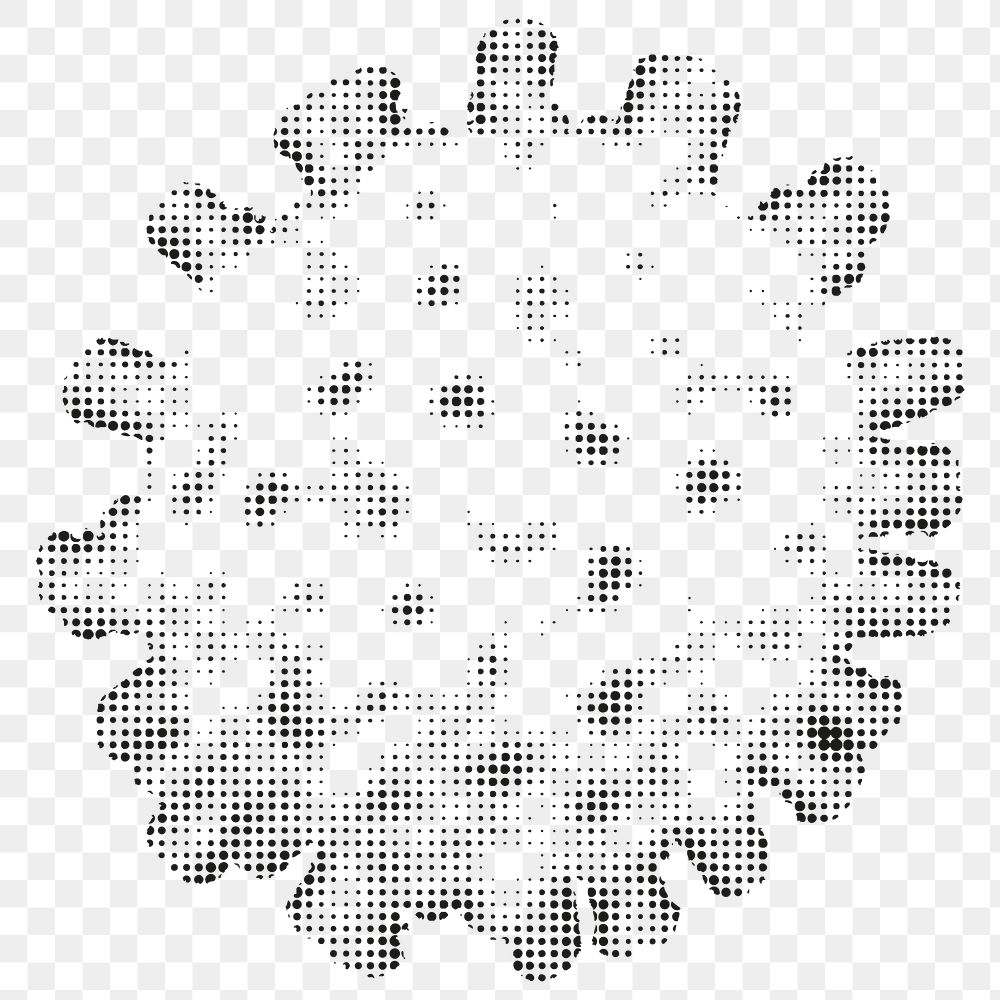 Black coronavirus cell element transparent png