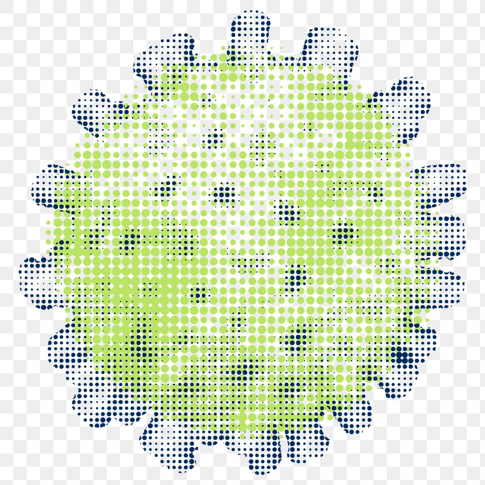 Green coronavirus cell element transparent png