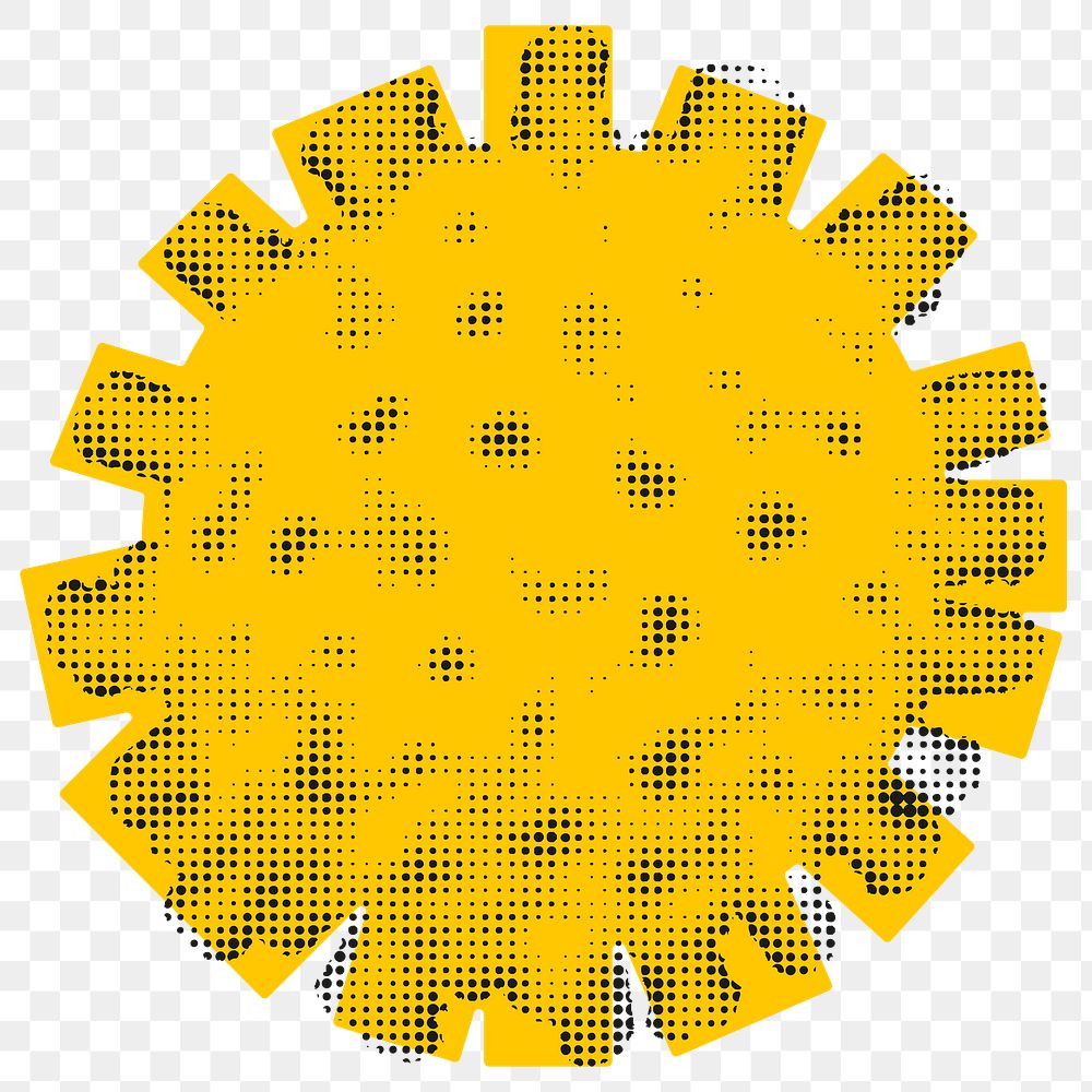 Yellow coronavirus cell element transparent png