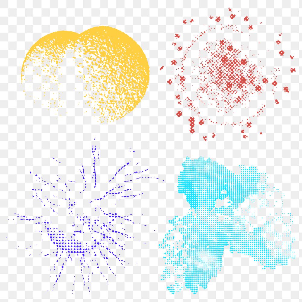 Funky color coronavirus cell design element set