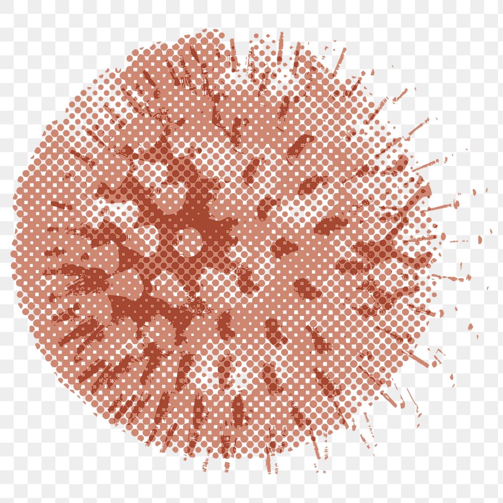 Brown coronavirus cell under microscope design element