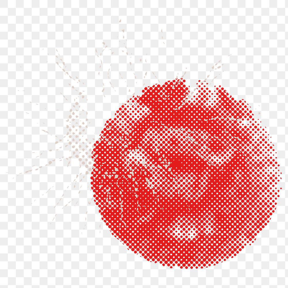 Red coronavirus cell under microscope design element