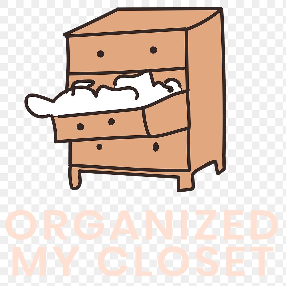 Organized my closet, self quarantine activity design element