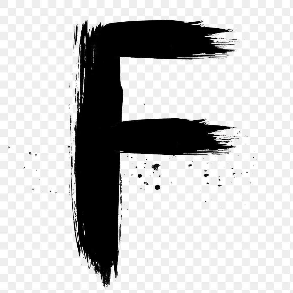 Letter F png grunge hand drawn font typography