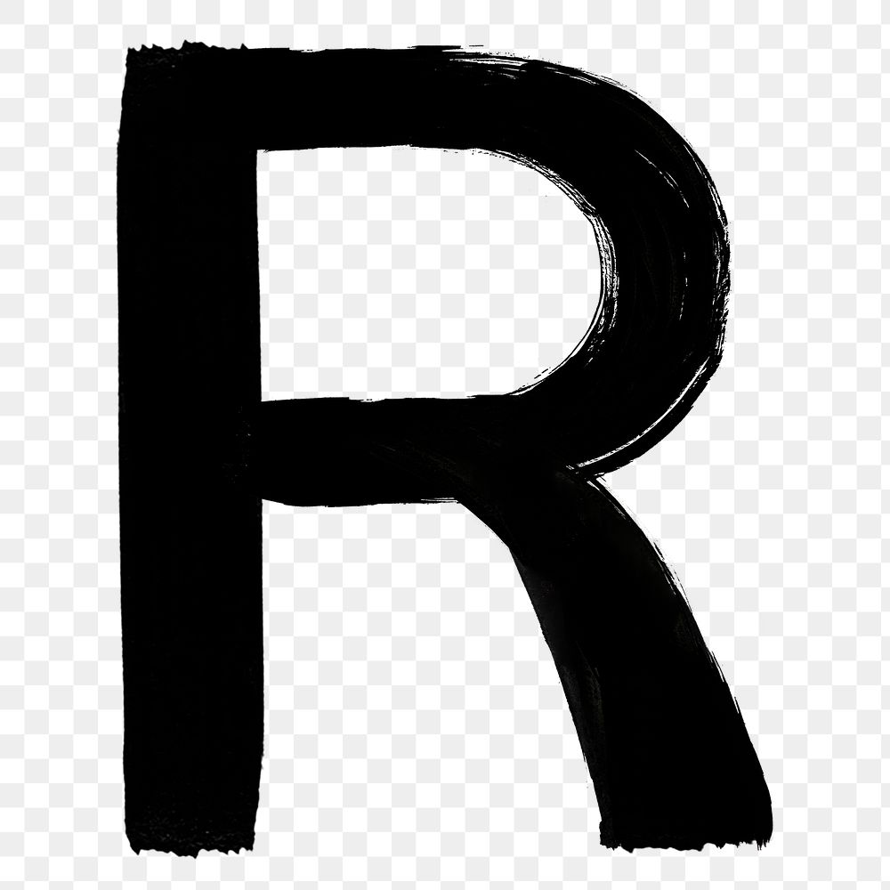 Alphabet R png grunge hand lettering typography