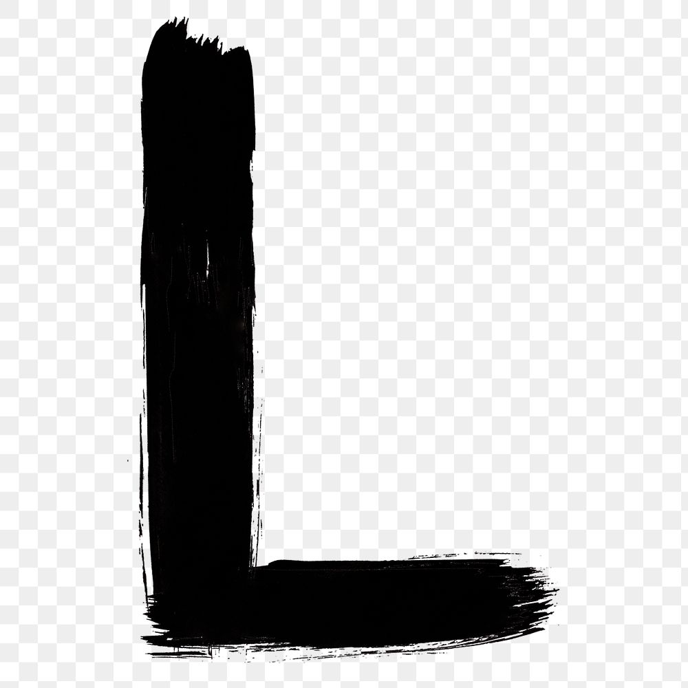 Letter L png grunge hand drawn font typography
