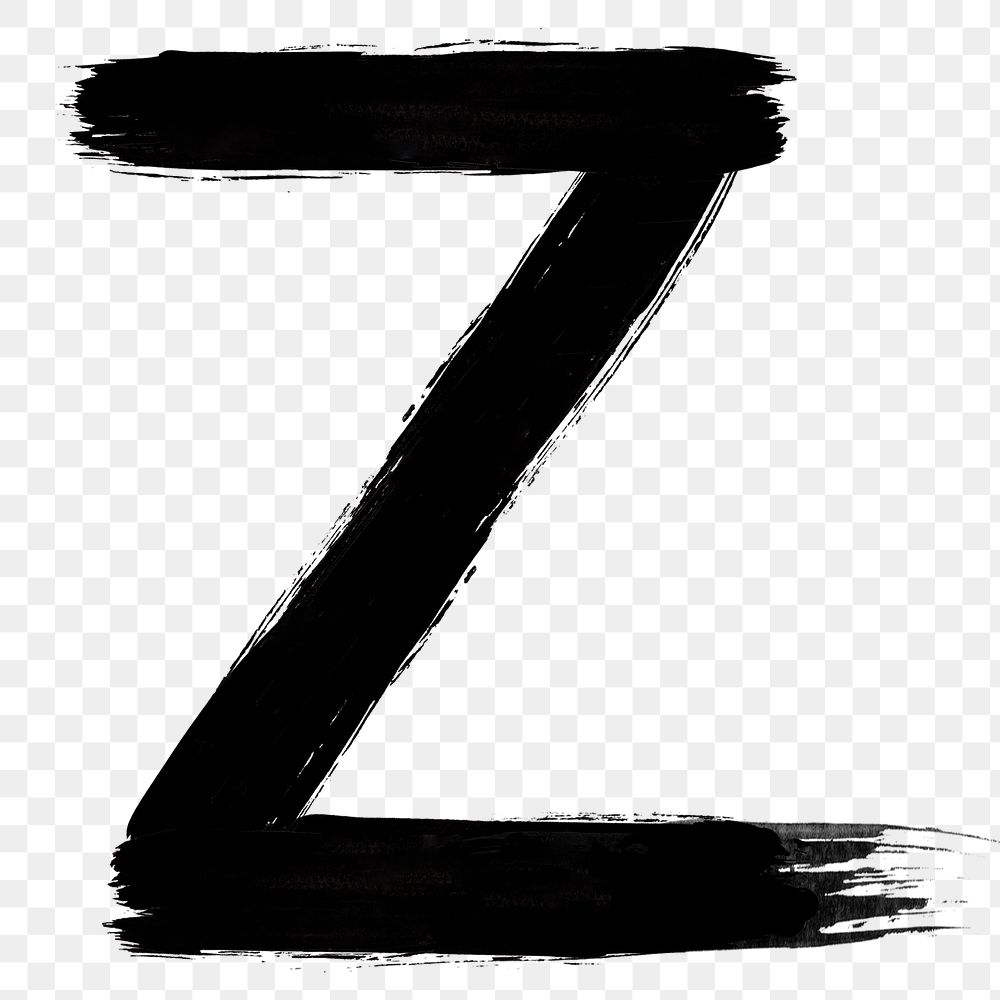Letter Z png brush stroke typography