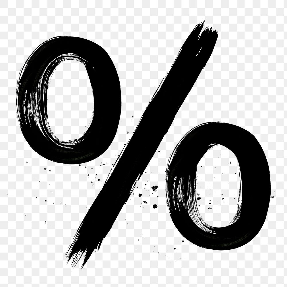 Percentage sign png grunge hand lettering typography