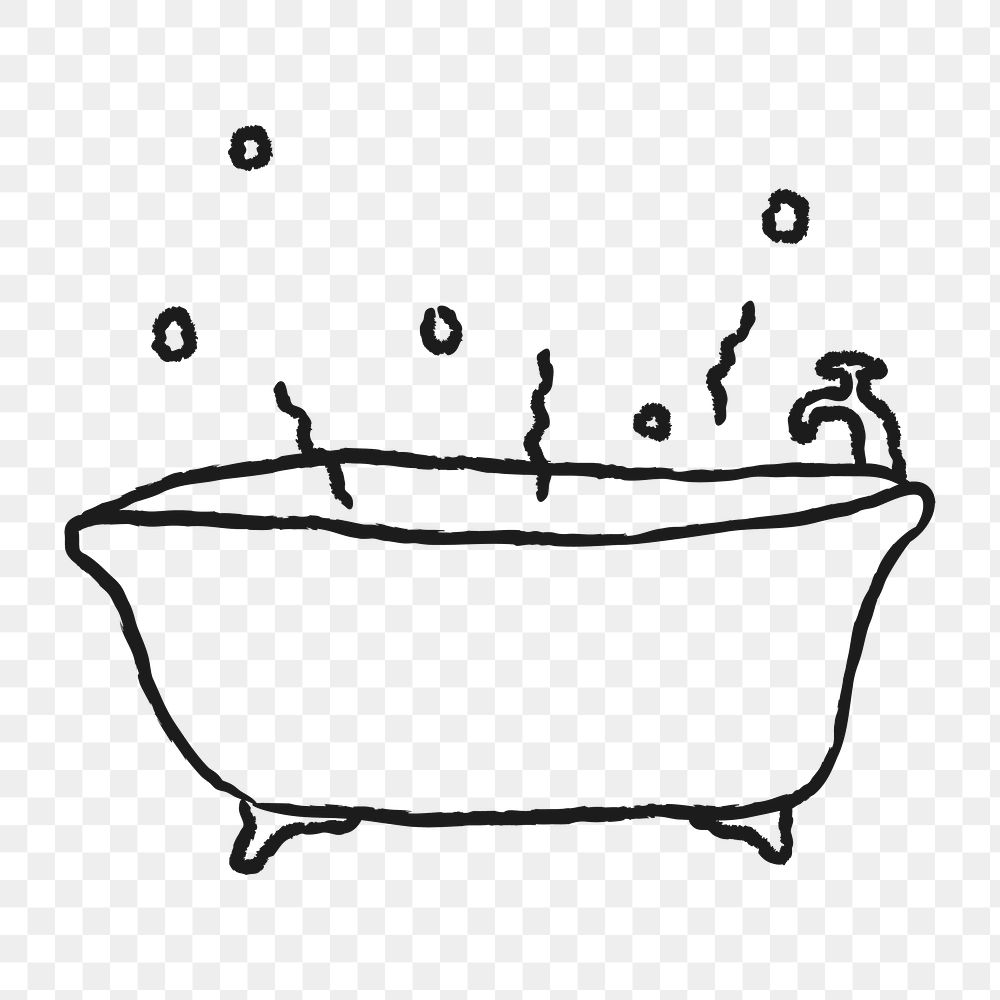 Bathtub doodle style  design element