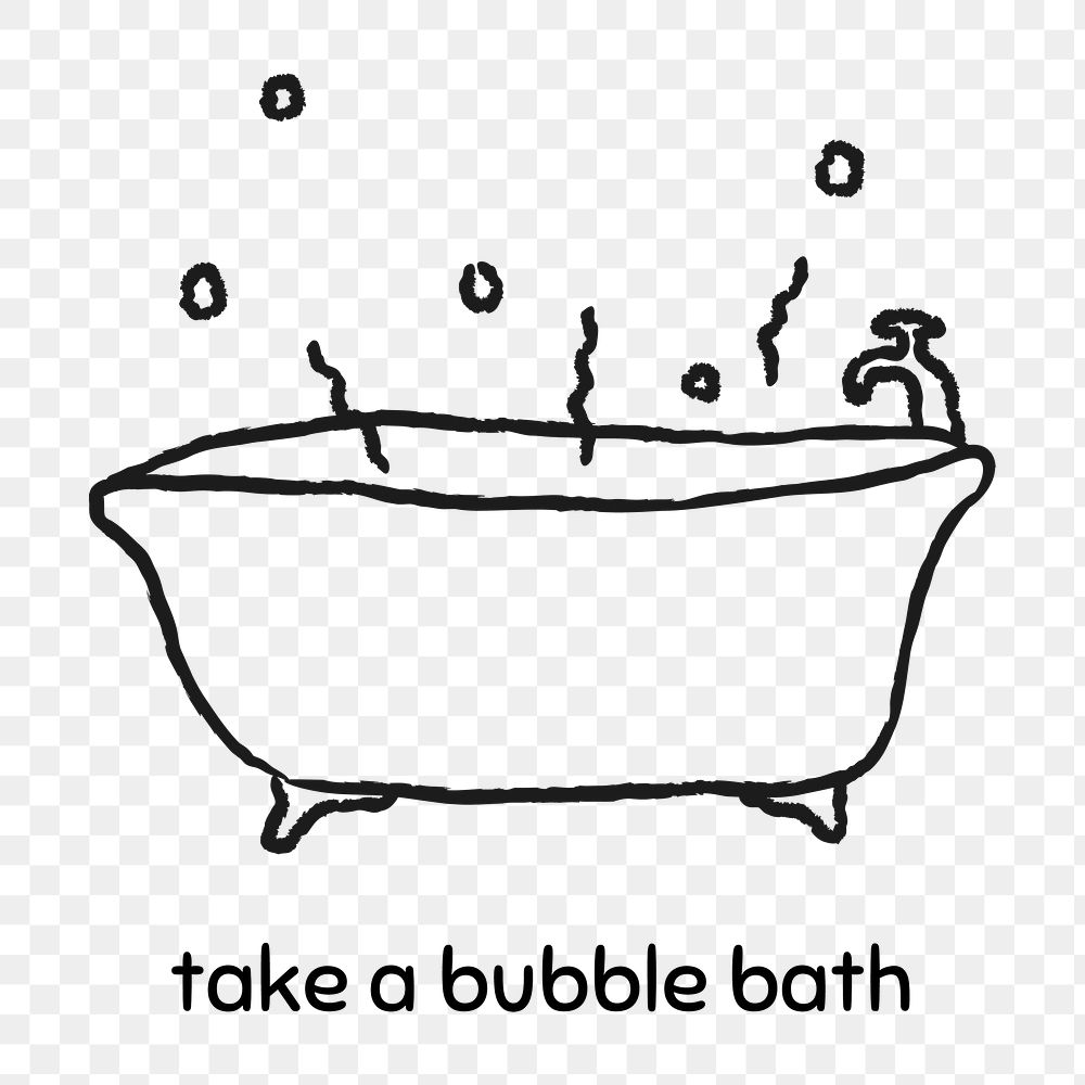 Take a bubble bath doodle style design element