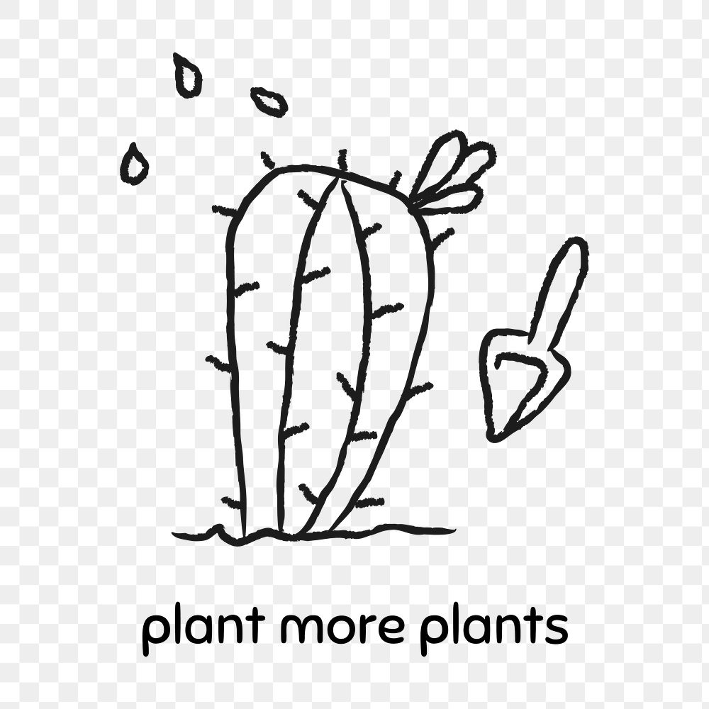 Plant more plants doodle style design element