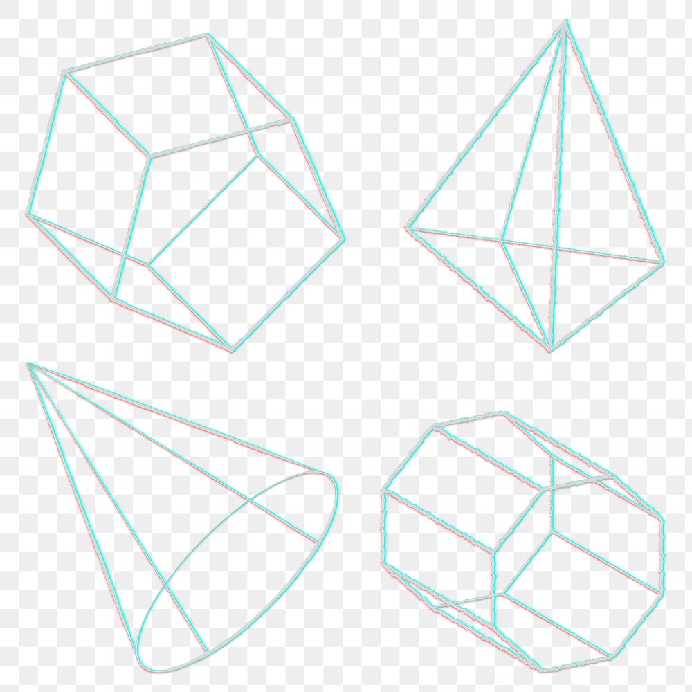 3D beon geometric shape design element set
