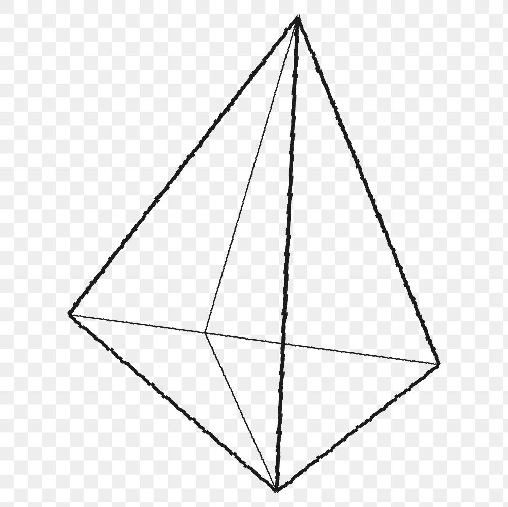 3D pentahedron outline design element 