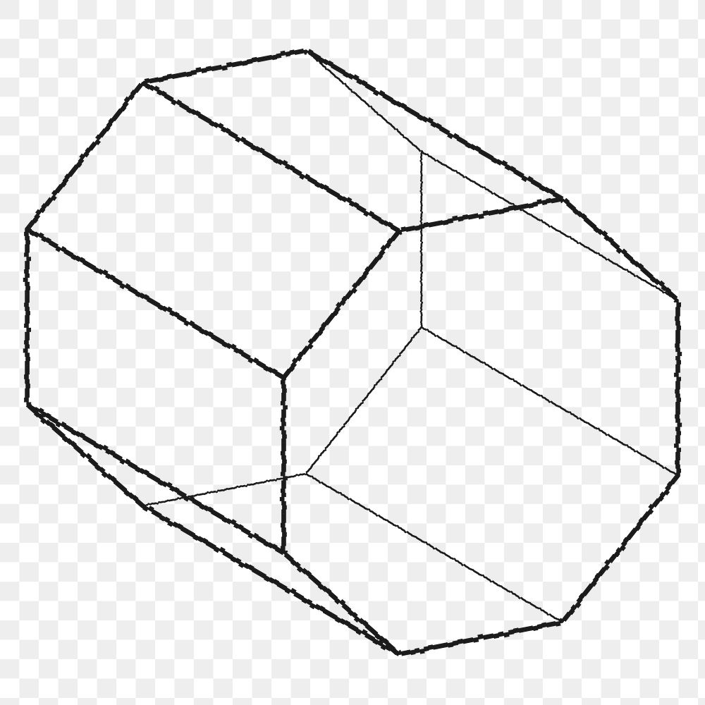 3D hexagonal prism design element 