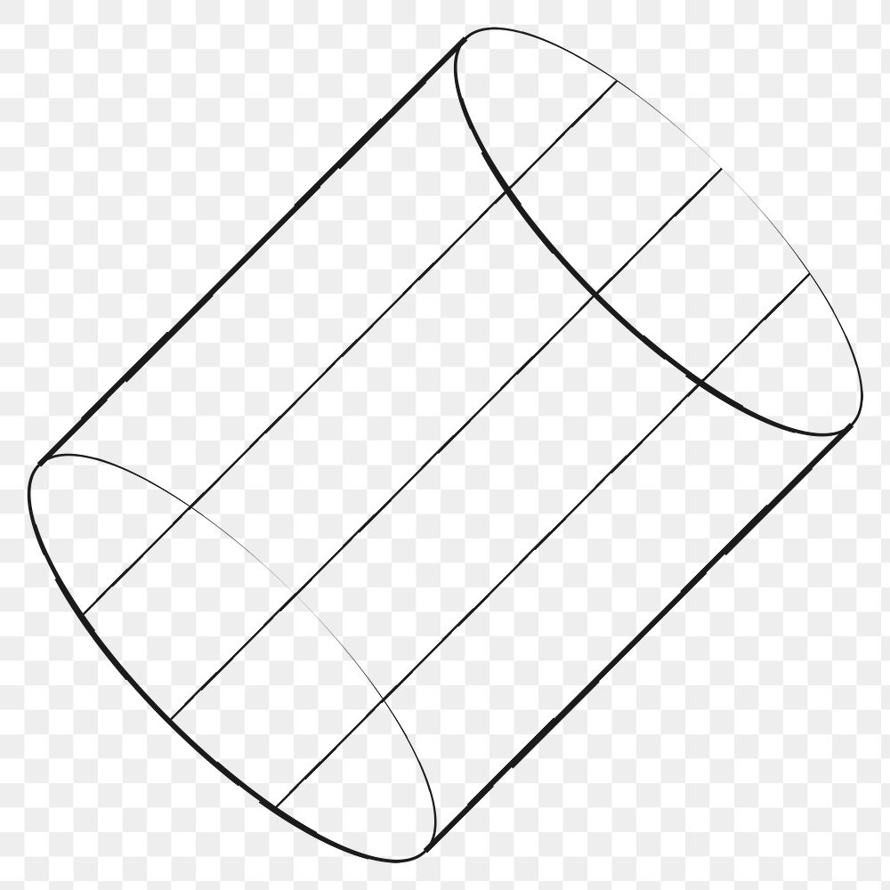 3D cylindrical shape outline design element 
