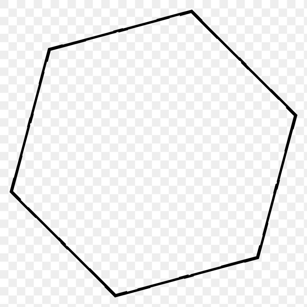 Geometric hexagon outline design element 
