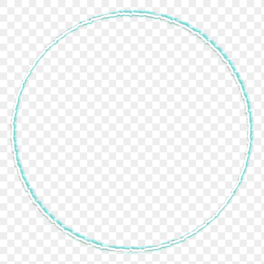 Circle shape with glitch effect design element 