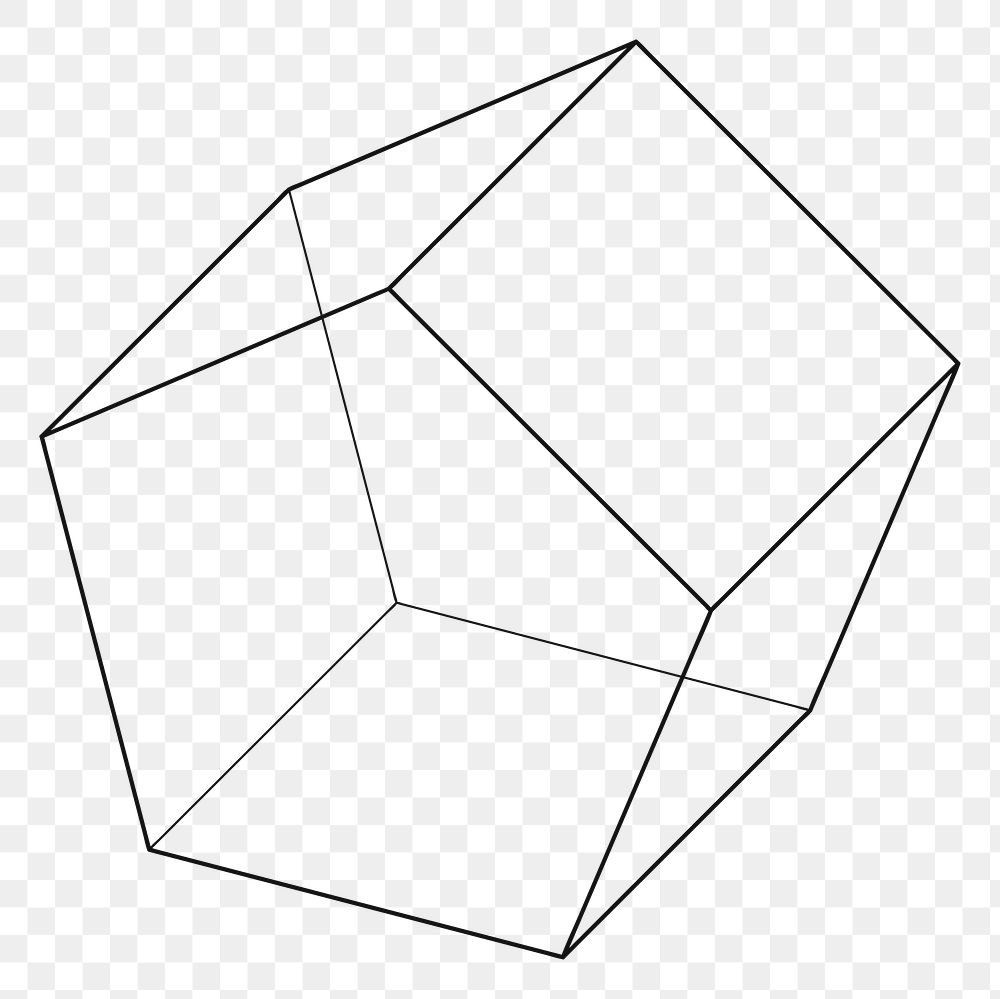 3D pentagonal prism design element 
