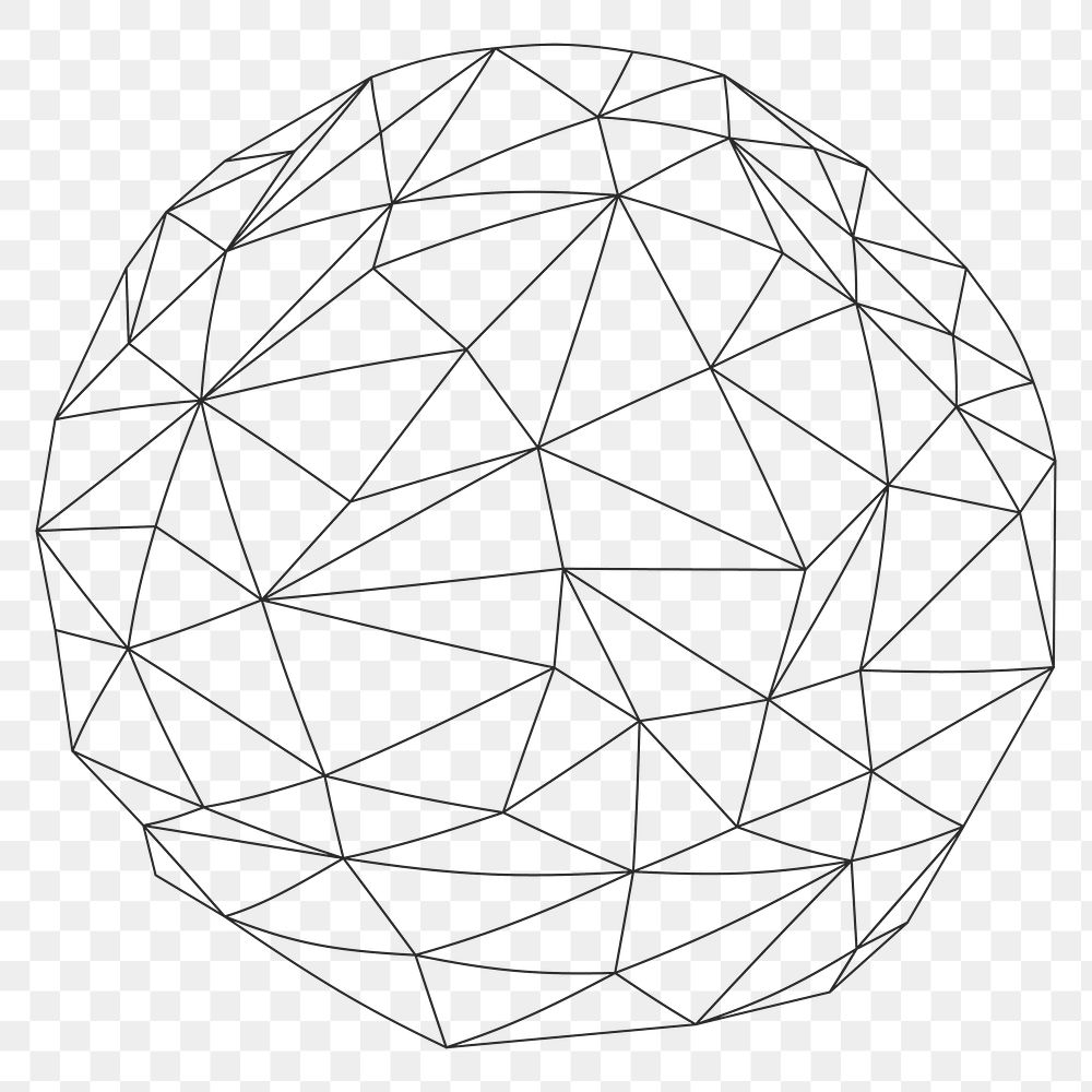 Black 3D icosahedron design element