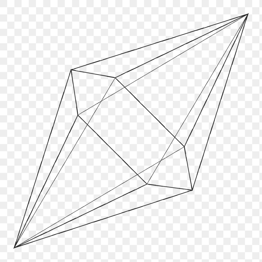 3D hexagonal bipyramid design element 