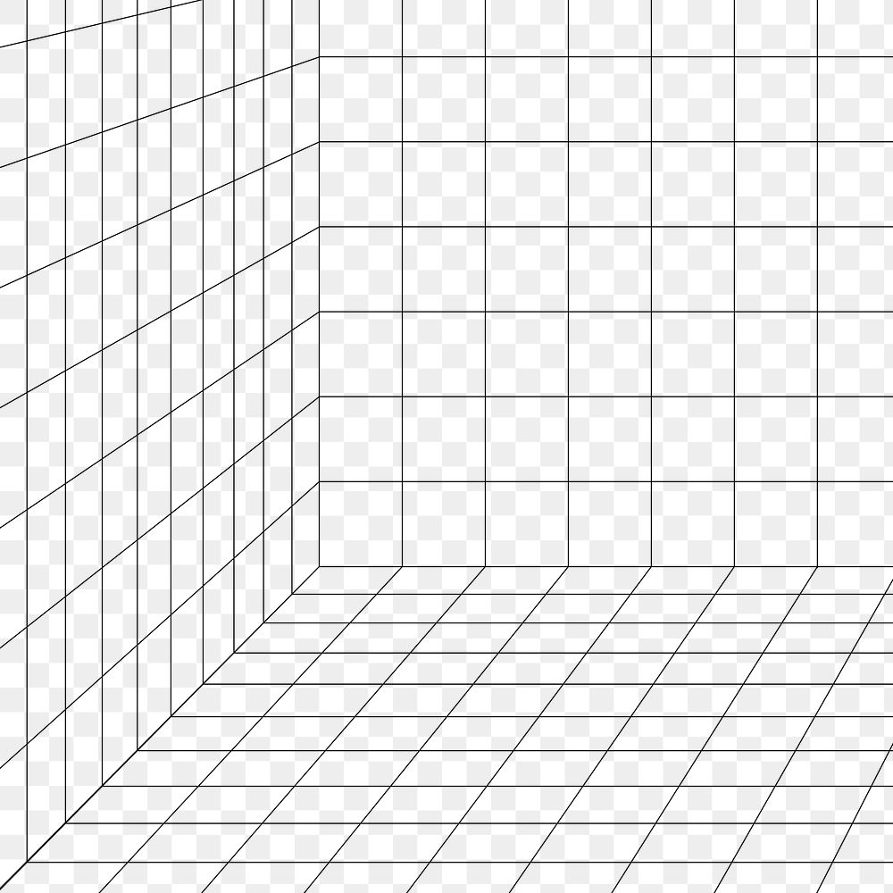 3D grid wireframe grid room background design element