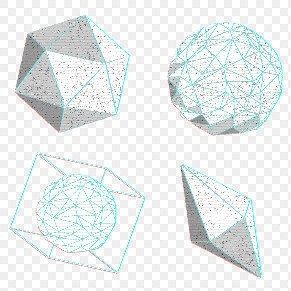 3D geometric shape design element set