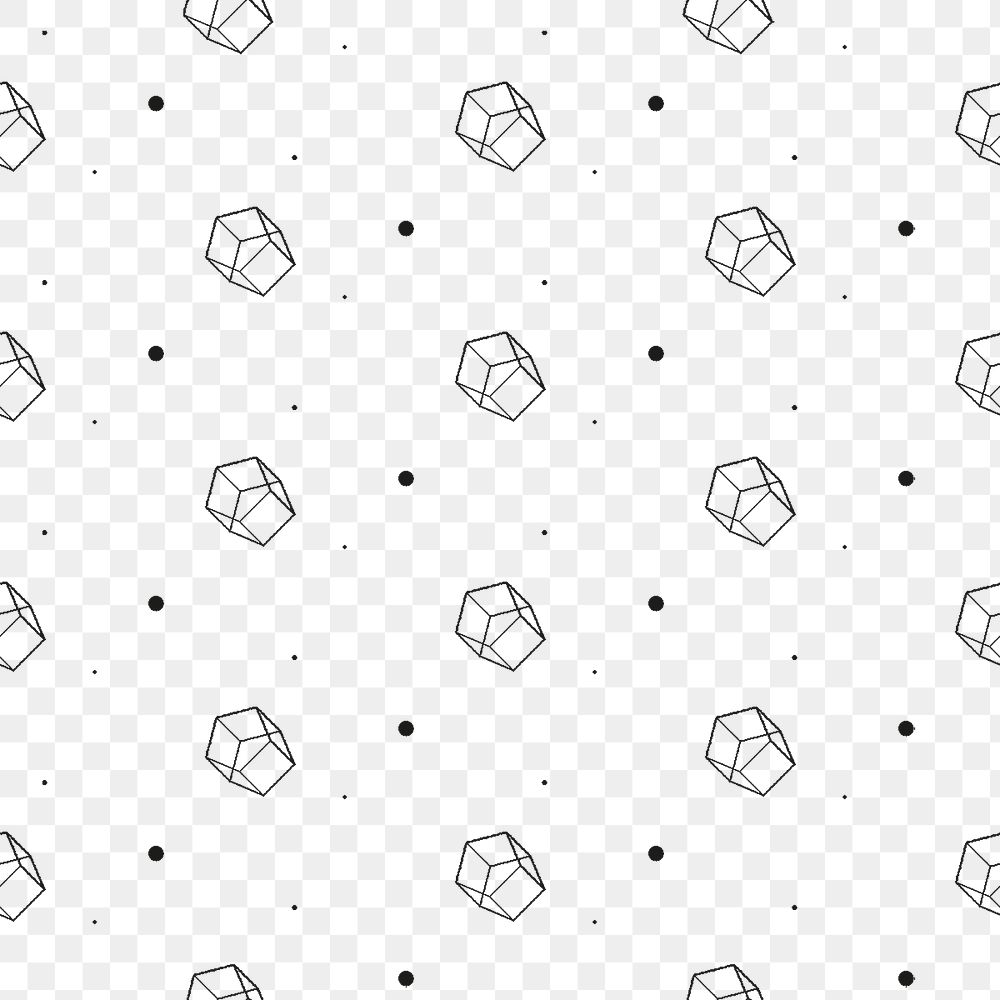 Seamless 3D geometric pentagon pattern design element 