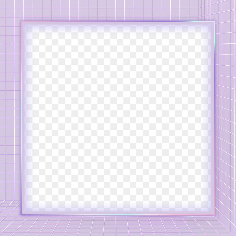 Pastel 3D png grid patterned frame transparent backgroun