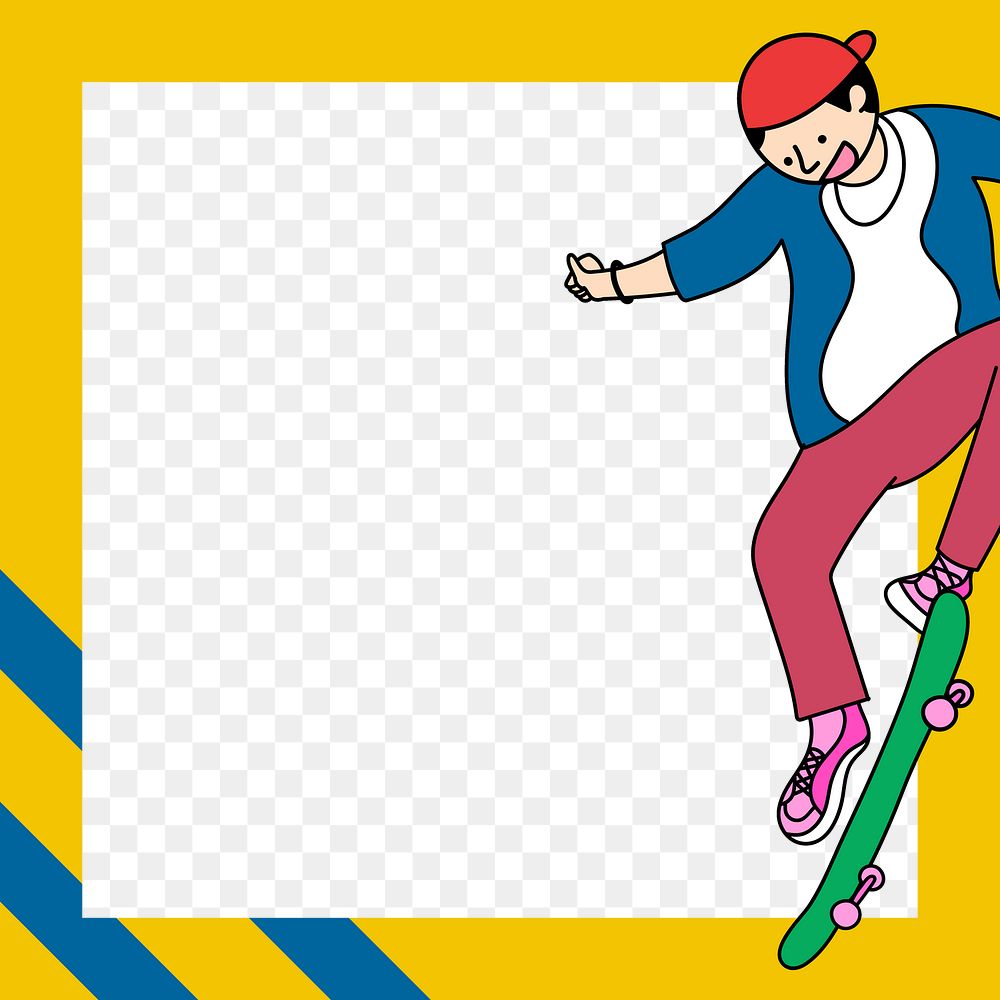 Young skateboarder character design element