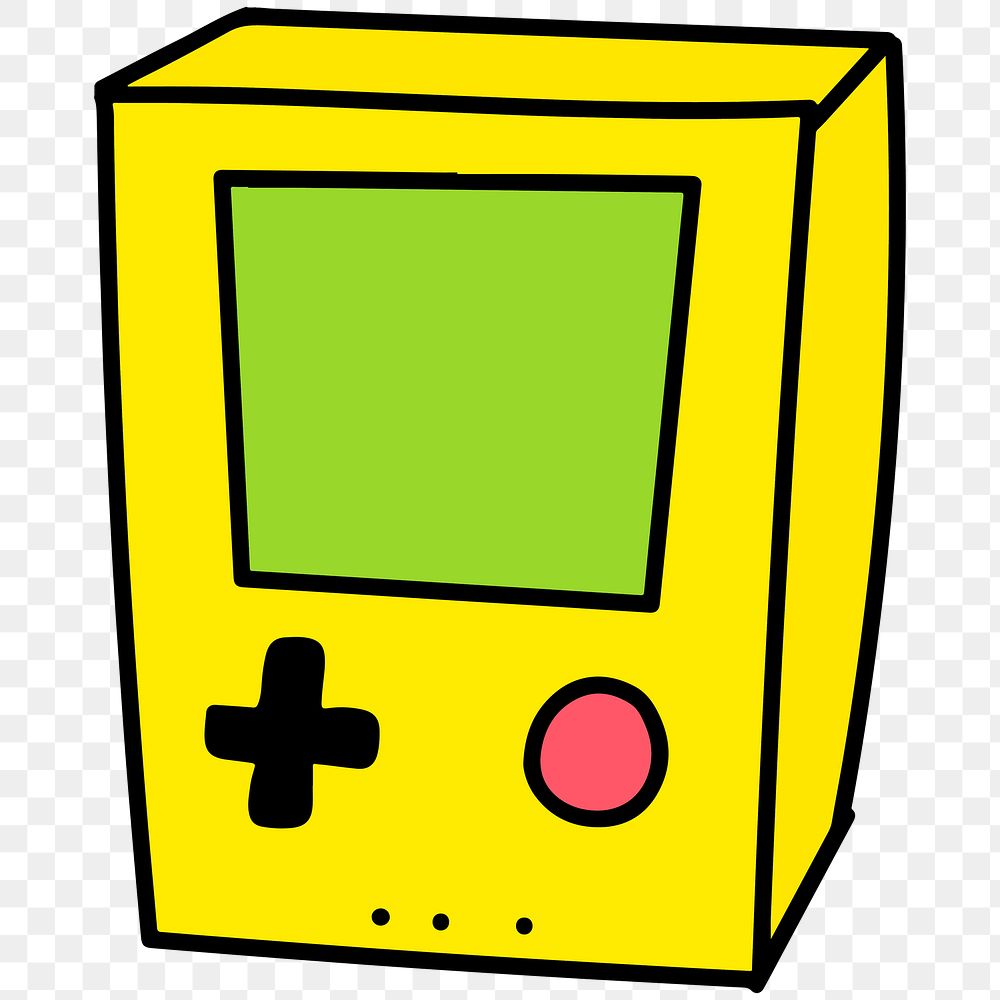 Yellow game console illustrated design element
