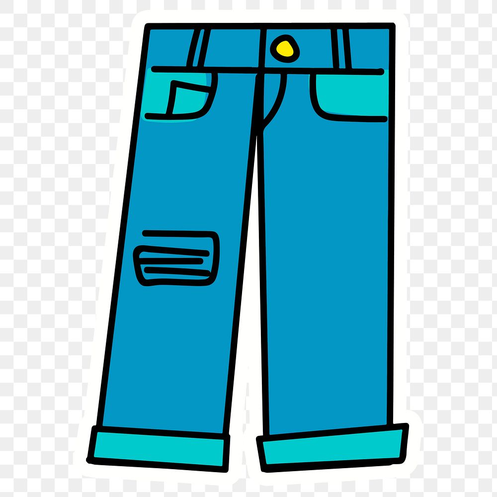 Boyfriend jeans sticker with a white border design element