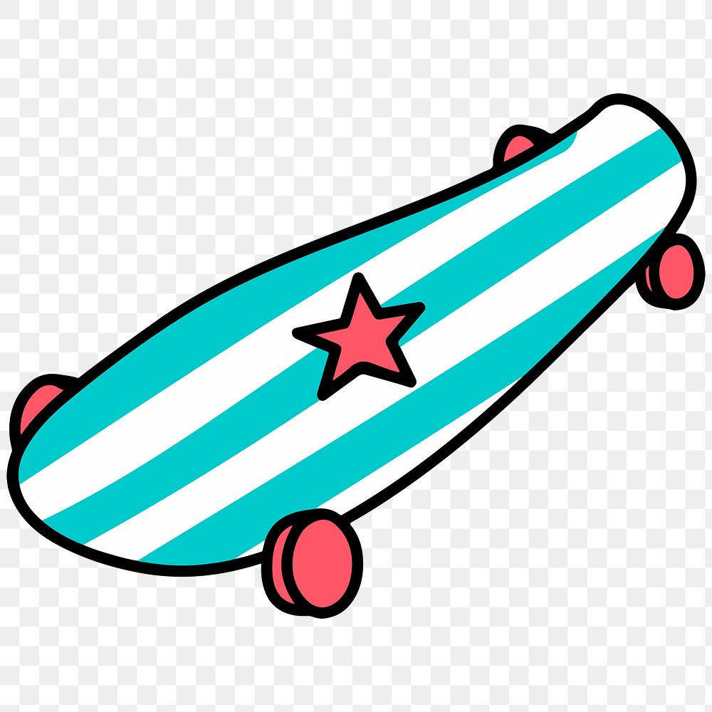 Striped skateboard illustrated design element