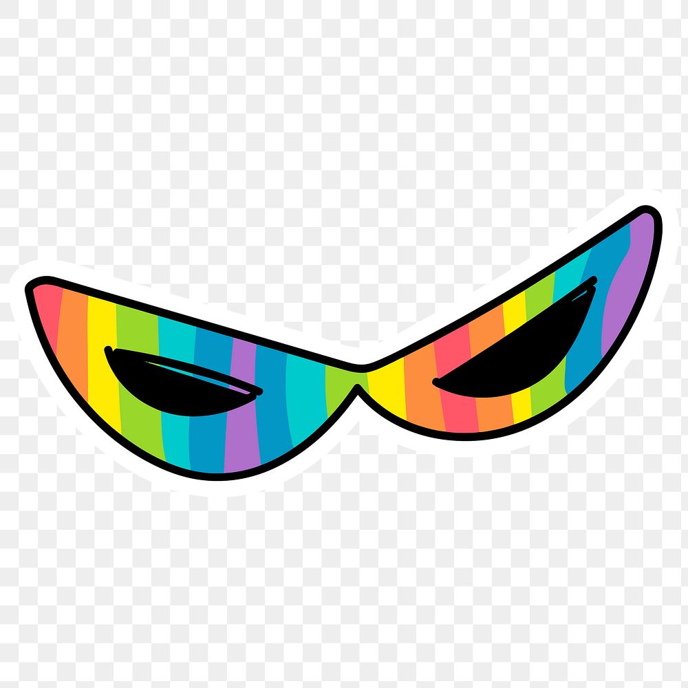 Fancy rainbow mask sticker design element