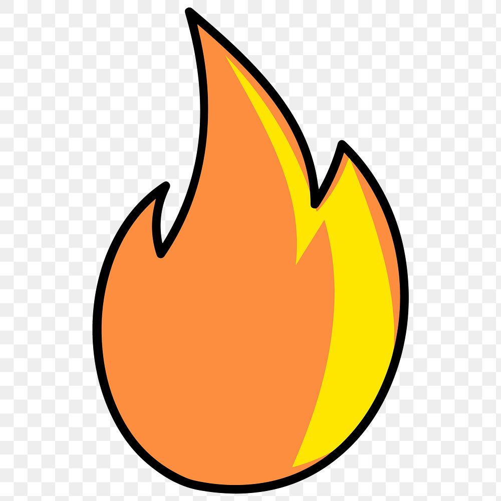 Flaming fire illustrated design element