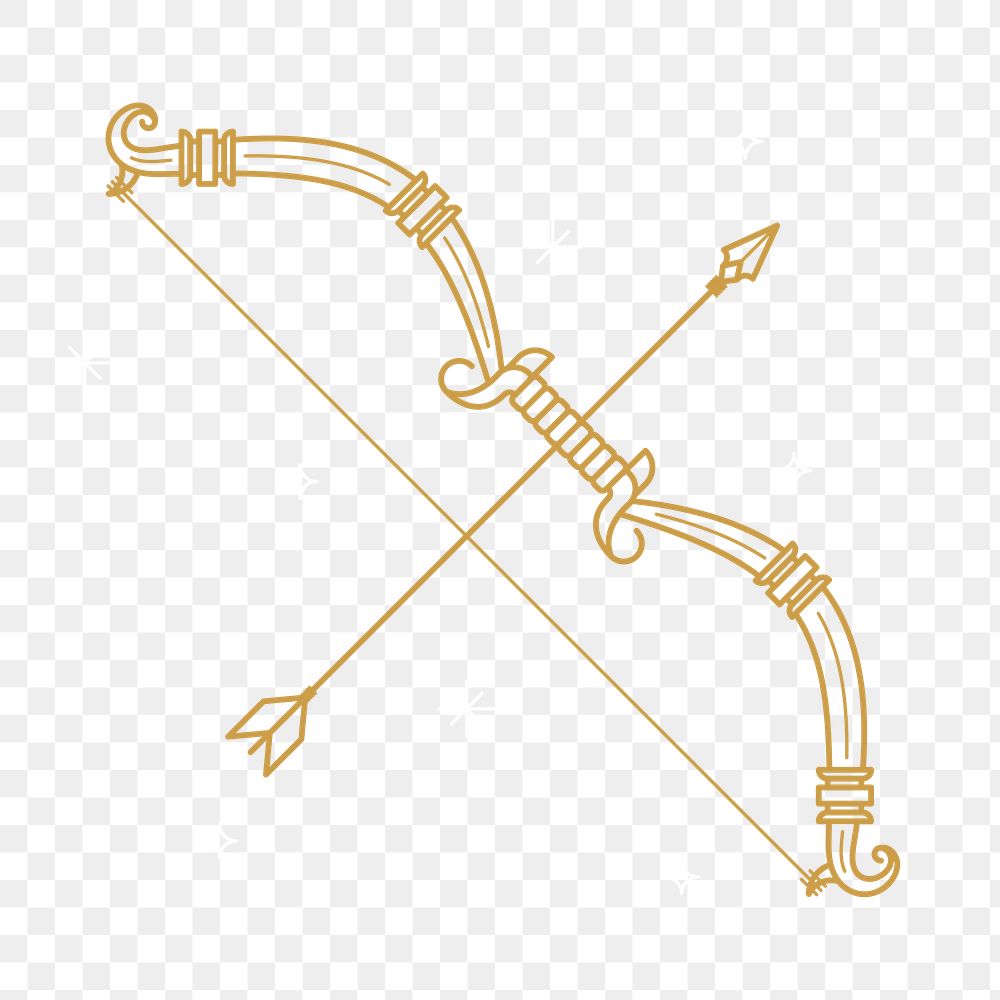 Gold Sagittarius astrological sign design element