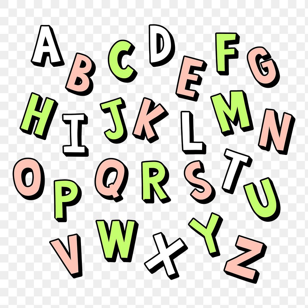 Styled alphabet set design element
