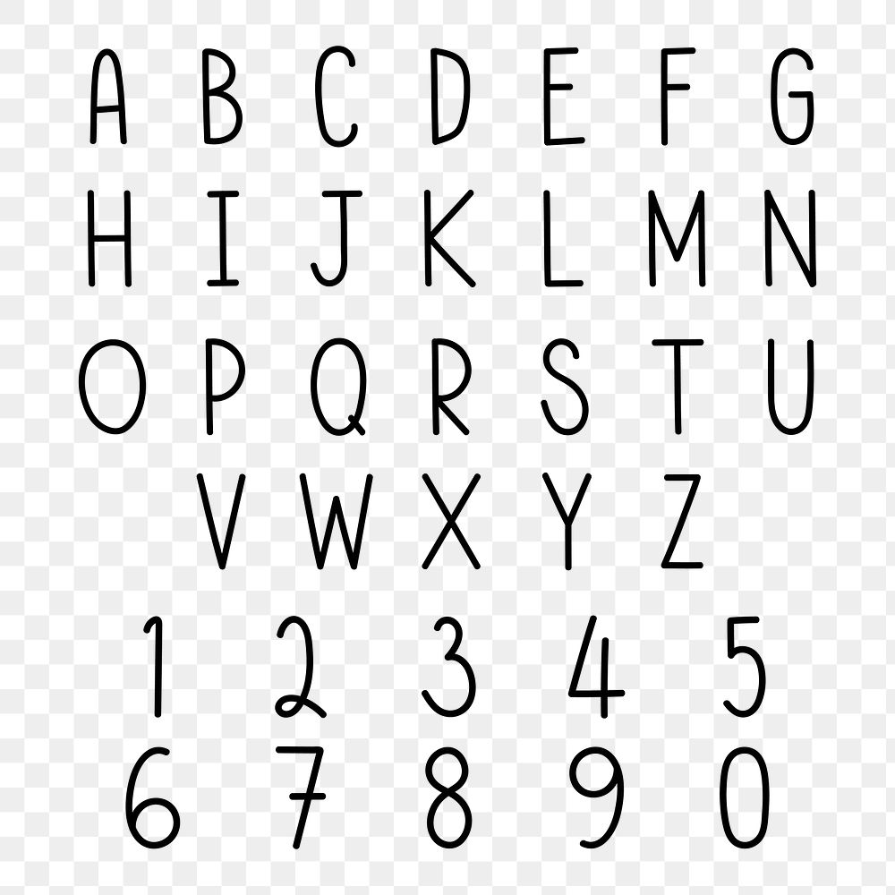 Alphabet and number set design element