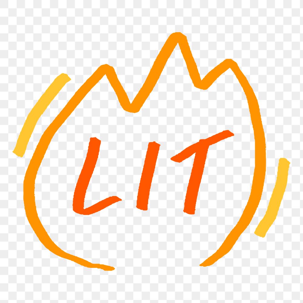 Lit doodle typography design element