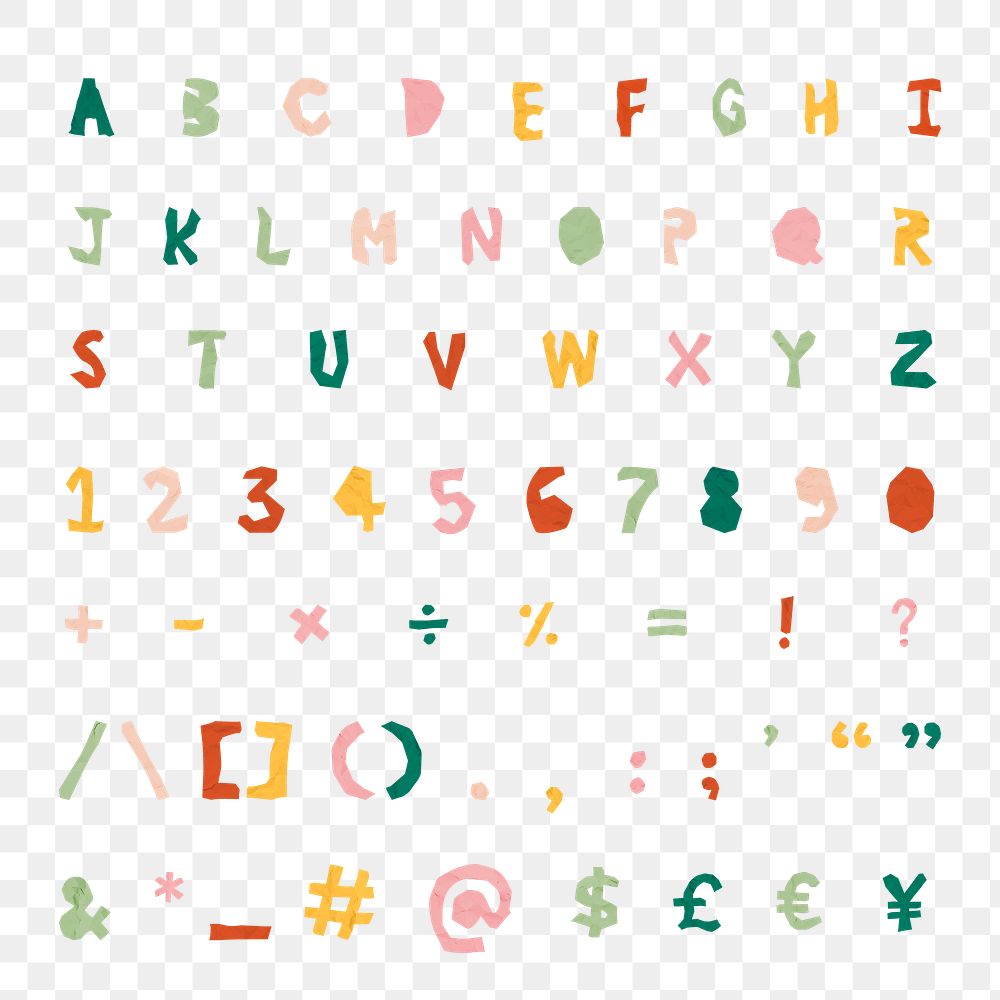 Png Alphabet, Numbers, Symbols transparent background  