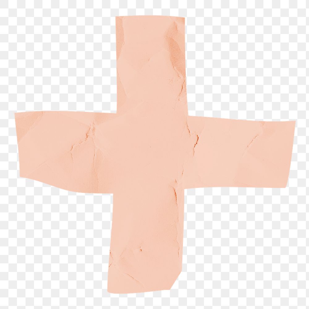 Png nude pink plus sign paper cut symbol