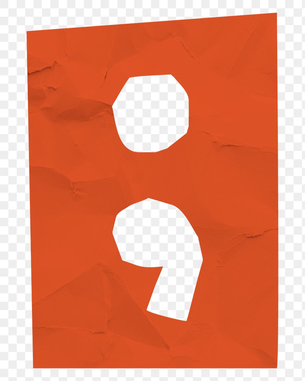Png semicolon paper cut symbol